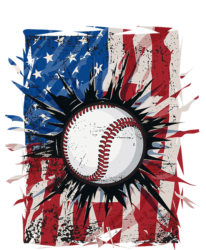 Patriotic Baseball 4th Of July Usa American Flag T-Shirt