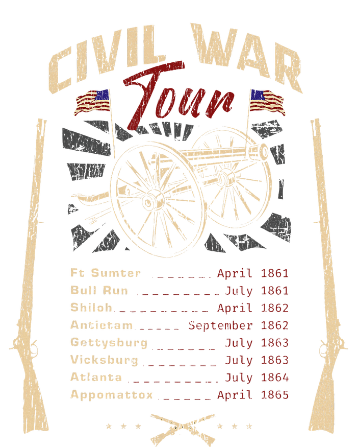 American Civil War Battle Dates Reenactment Gettysburg Ladies Long Sleeve Shirt