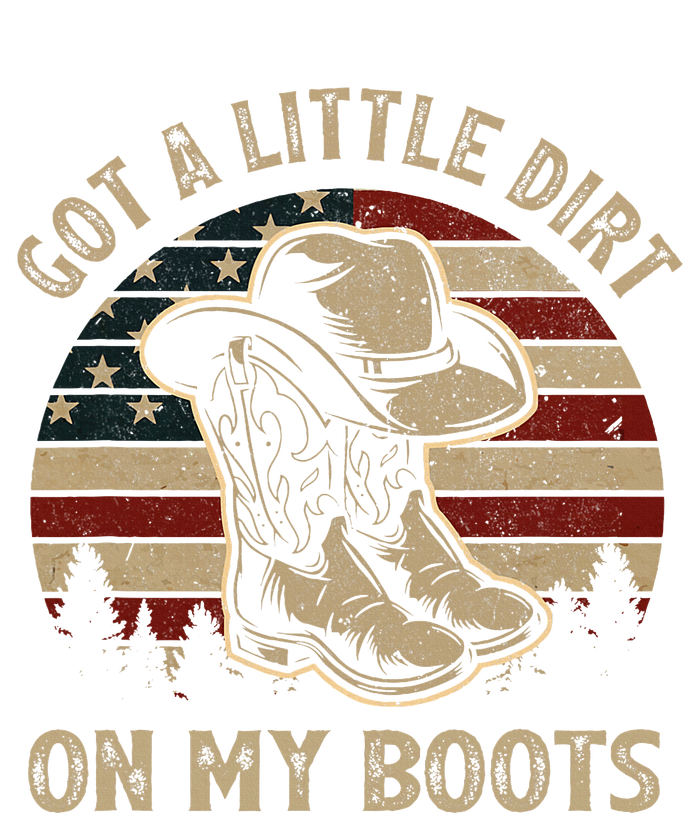 Got A Little Dirt On My Boots Usa Flag Western Country Music Women's Crop Top Tee