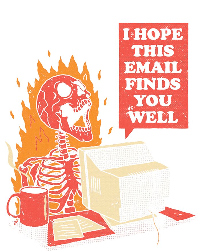 I Hope This Email Finds You Well Funny Skeleton Performance Long Sleeve Polo