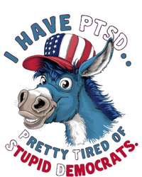 I Have Ptsd Pretty Tired Of Stupid Democrats Funny Political Gift Women's Long Sleeve Flannel Pajama Set 