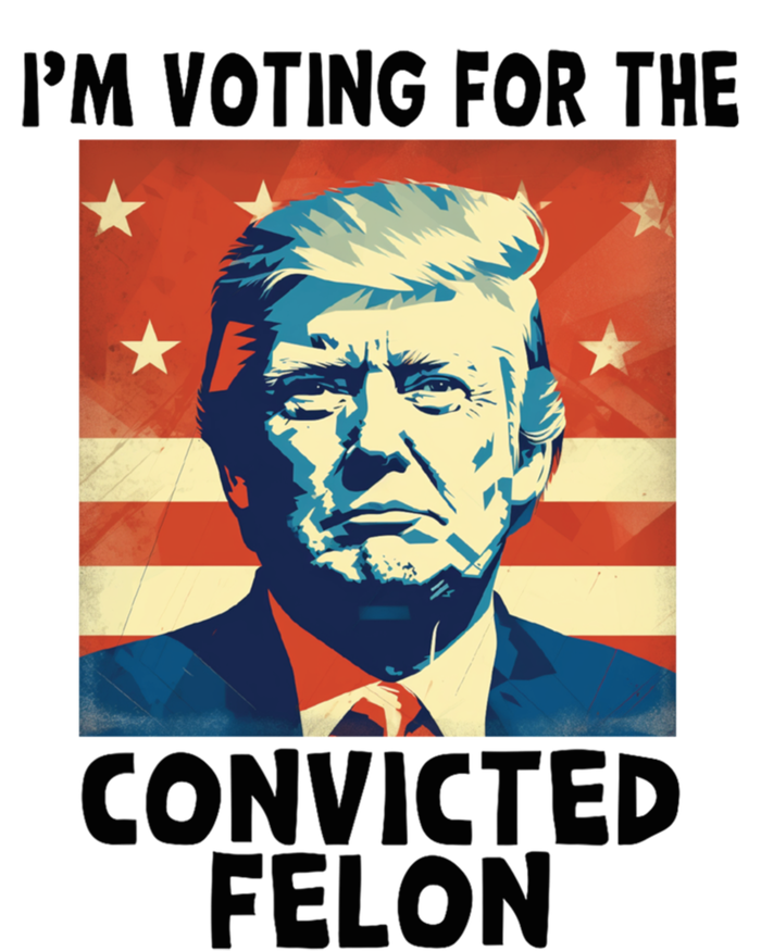 IM Voting Convicted Felon 2024 Donald Trump Vintage Us Flag Funny Gift T-Shirt