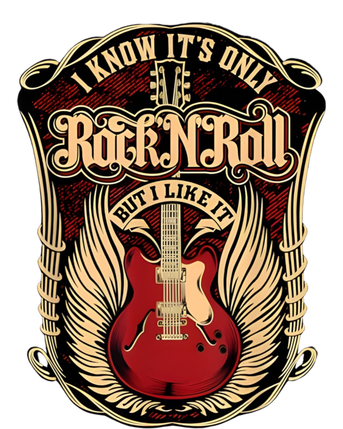 Classic Guitar I Know ItS Only Rock And Roll Crest Cute Gift Premium T-Shirt