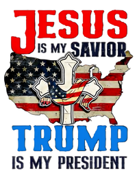 Jesus Is My Savior Trump Is My President Us Flag Funny Gift Baby Bodysuit