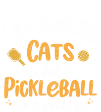 Life Isnt All Cats And Pickleball Pickle Ball Cool Gift Pom Pom 12in Knit Beanie