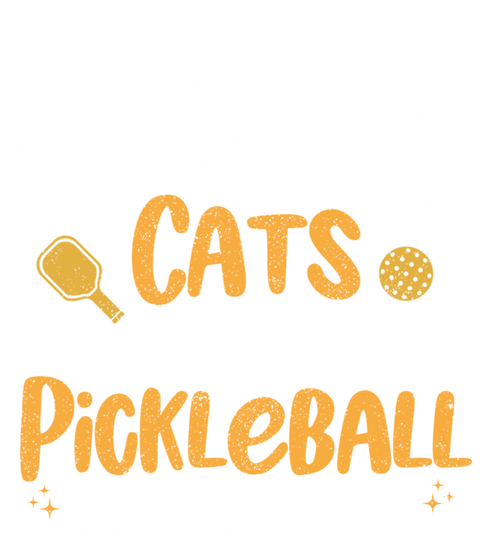 Life Isnt All Cats And Pickleball Pickle Ball Cool Gift Pom Pom 12in Knit Beanie