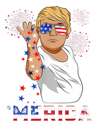 Merica Trump Outfits Glasses Firework 4th Of July Don Drunk Cute Gift Pom Pom 12in Knit Beanie