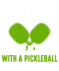 Never Underestimate An Old With A Pickleball Paddle Gift Stripe Pom Pom Beanie