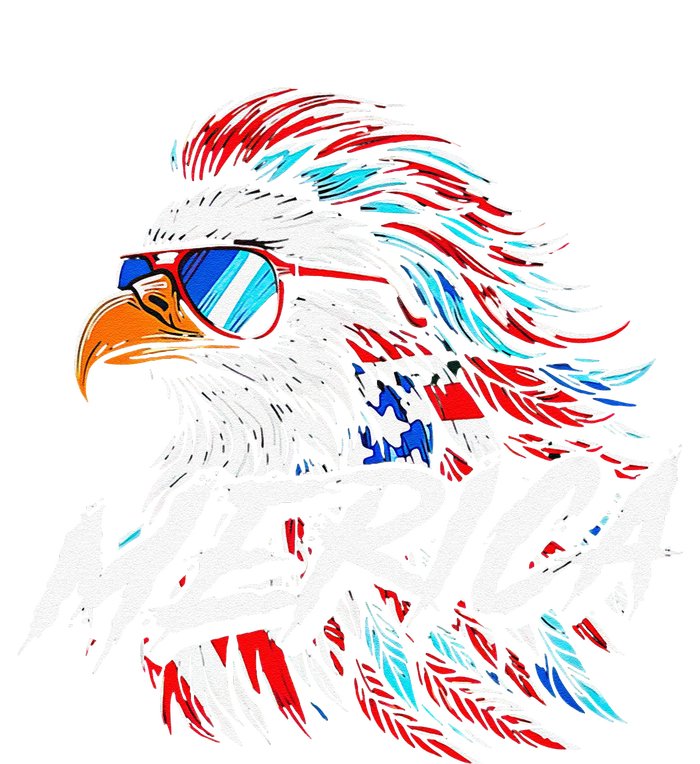 Merica Mullet Eagle Funny 4th Of July Softstyle Adult Sport Polo