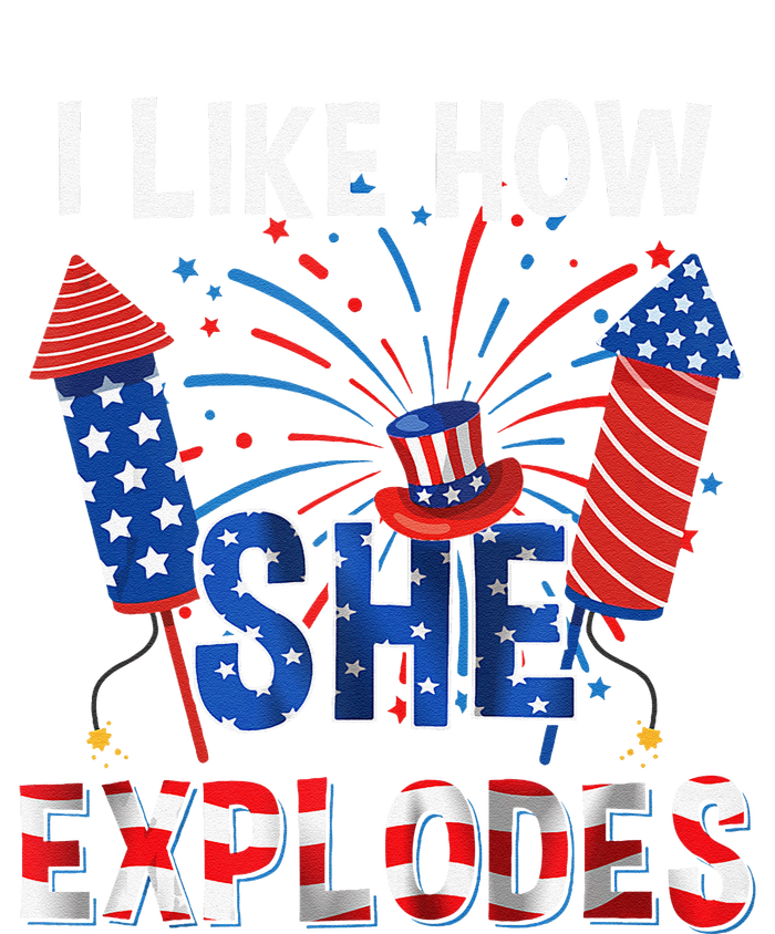 I Like How He Bangs I Like How She Explodes Couple 4th July V-Neck T-Shirt