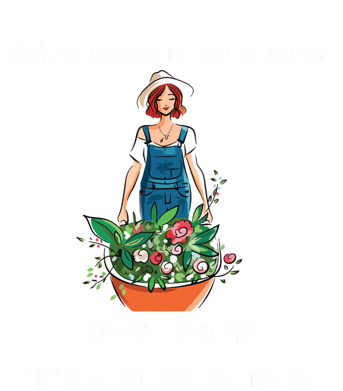 Gardening Is My Therapy Cute Gardener Plant Lover V-Neck T-Shirt