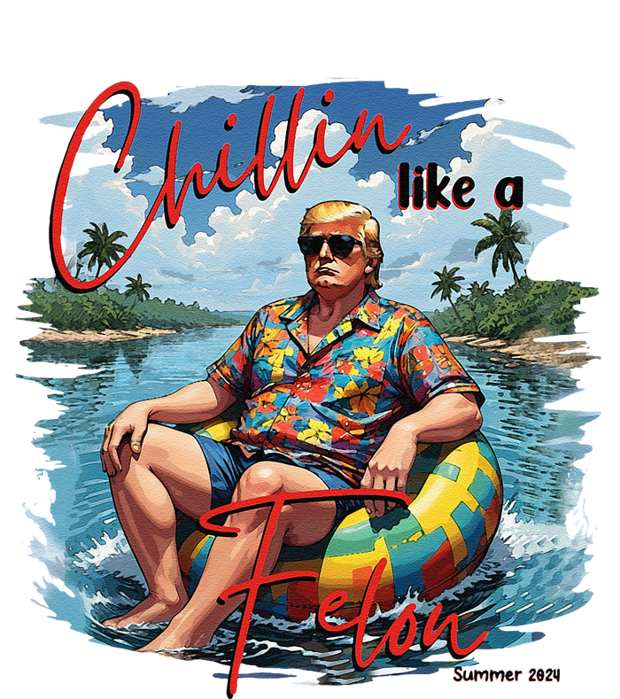 Retro Summer Chillin Like A Felon Trump For President 2024 T-Shirt