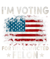 IM Voting For The Convicted Felon Funny Retro American Flag Cropped Pullover Crew