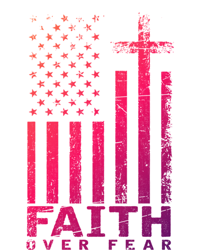 Usa Flag Patriotic American Gift Faith Over Fear Prayer Gift Women's Racerback Tank