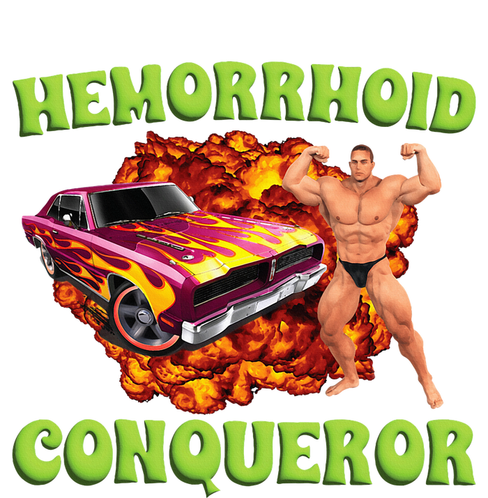 Hemorrhoid Conqueror Meme Weird Offensive Cringe Joke Softstyle Adult Sport Polo