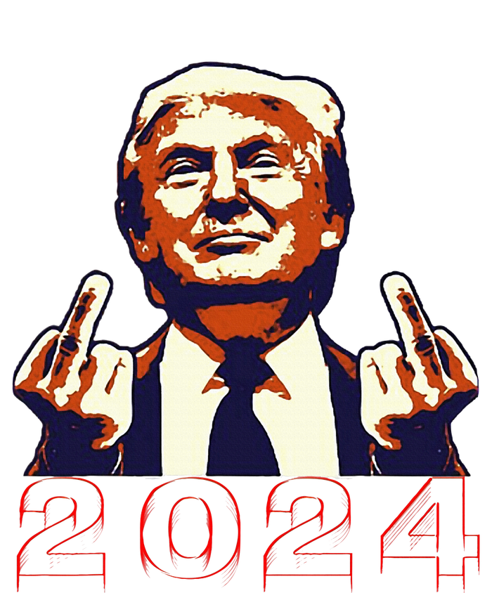 Trump Giving Finger 2024 Flipping Off Design T-Shirt