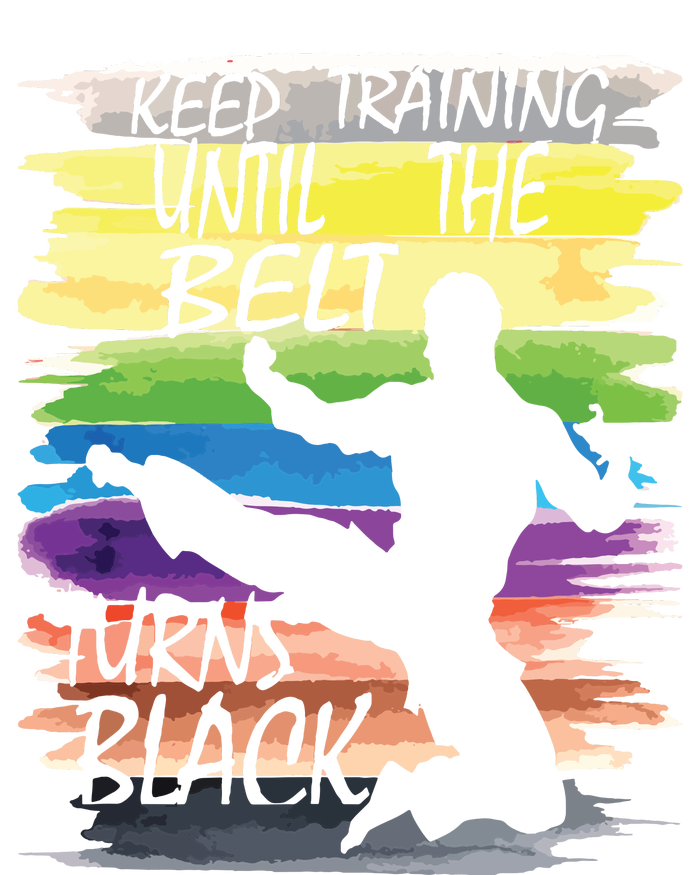 Keep Training Until The Belt Turns Black Karate Boy V-Neck T-Shirt