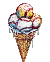 Baseball Ice Cream Watercolor Sports Lover Ice Cream Cone T-Shirt