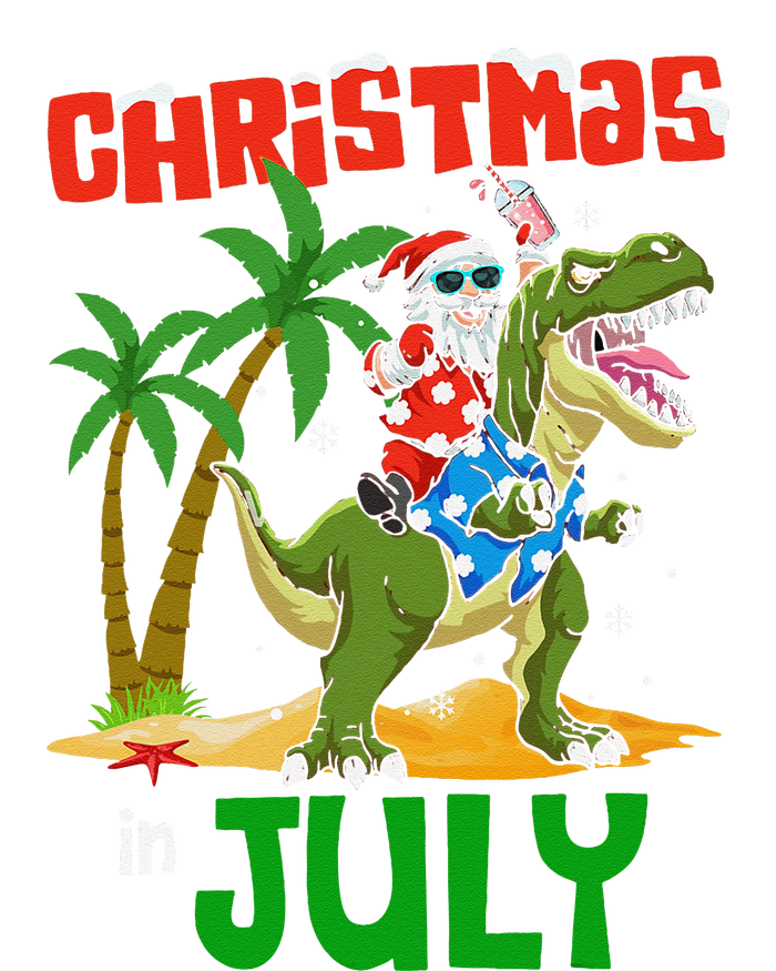 Christmas In July Santa Dinosaur Rex Dino Canvas