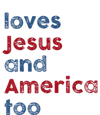 Retro Loves Jesus And America Too God Christian 4th Of July T-Shirt