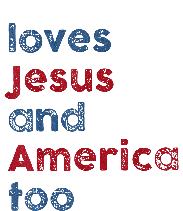 Retro Loves Jesus And America Too God Christian 4th Of July T-Shirt