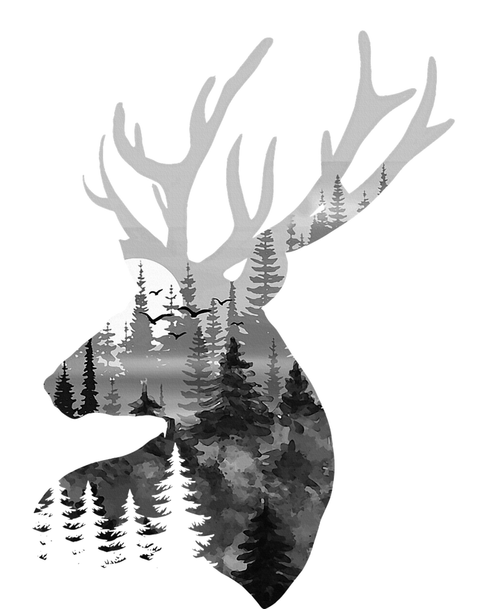 Silhouette Buck Deer Artwork Forest Wildlife Animal Lover T-Shirt