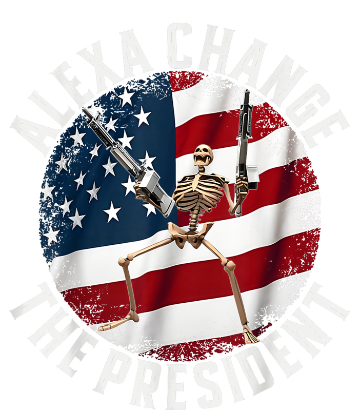 Alexa Change The President Funny 4th Of July American Flag Performance Fleece Hoodie