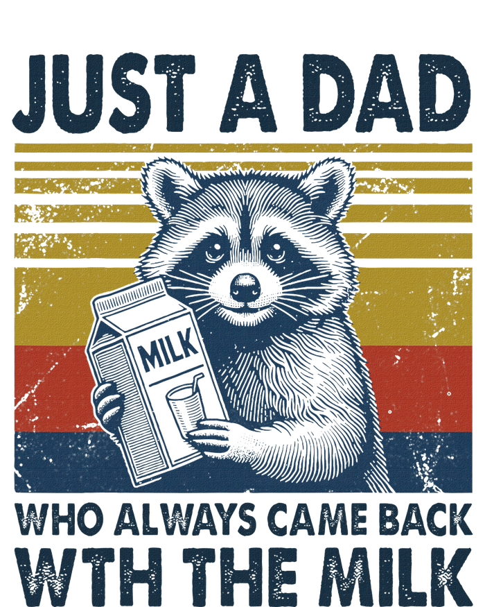 Funny Raccoon Just A Dad Who Came Back With Milk Poster