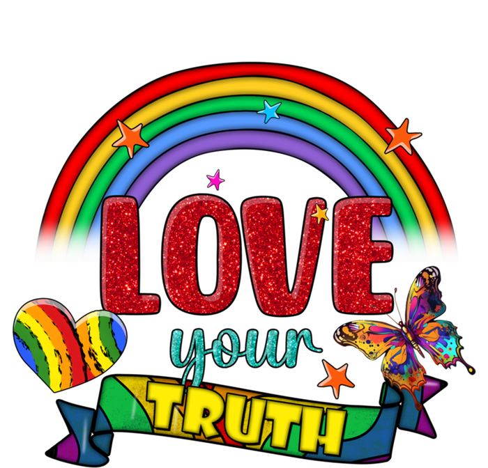 Love Your Truth Rainbow Lgbt Lesbian Pride Gift Ceramic Bell Ornament