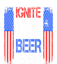 4th Of July Ignite Run Beer Repeat American Flag Gift V-Neck T-Shirt