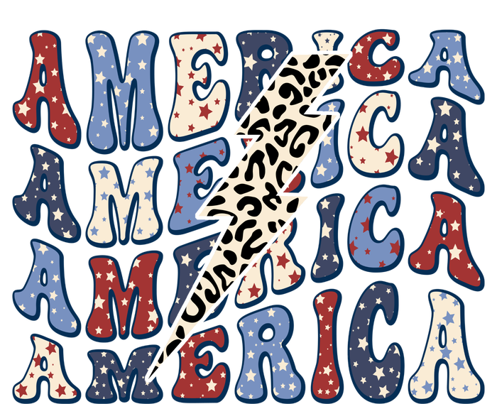 America 4th Of July Lightning Bolt Vintage Groovy Baby Long Sleeve Bodysuit