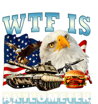 Wtf Is A Kilometer Eagle Badge American Funny 4th Of July Tall Hoodie