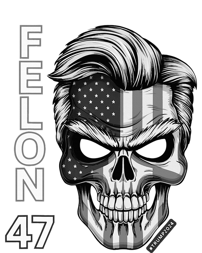 Felon 47 Trump 2024 Skull Convicted 34 Landslide T-Shirt