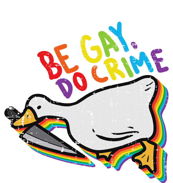 Be Gay Do Crime Goose Rainbow Pride Flag Lgbtq Women T-Shirt