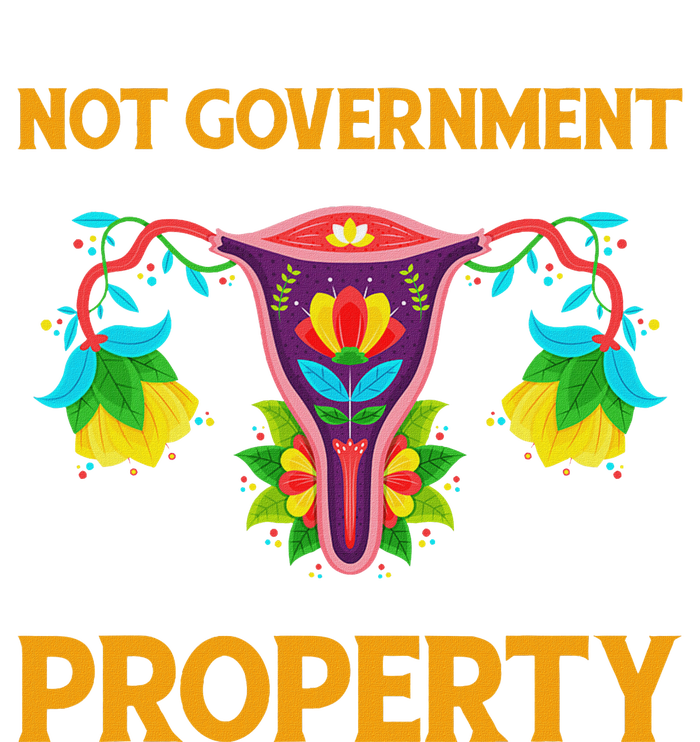 Not Government Property Funny Uterus Floral Feminism Humor High Crown Mesh Back Trucker Hat