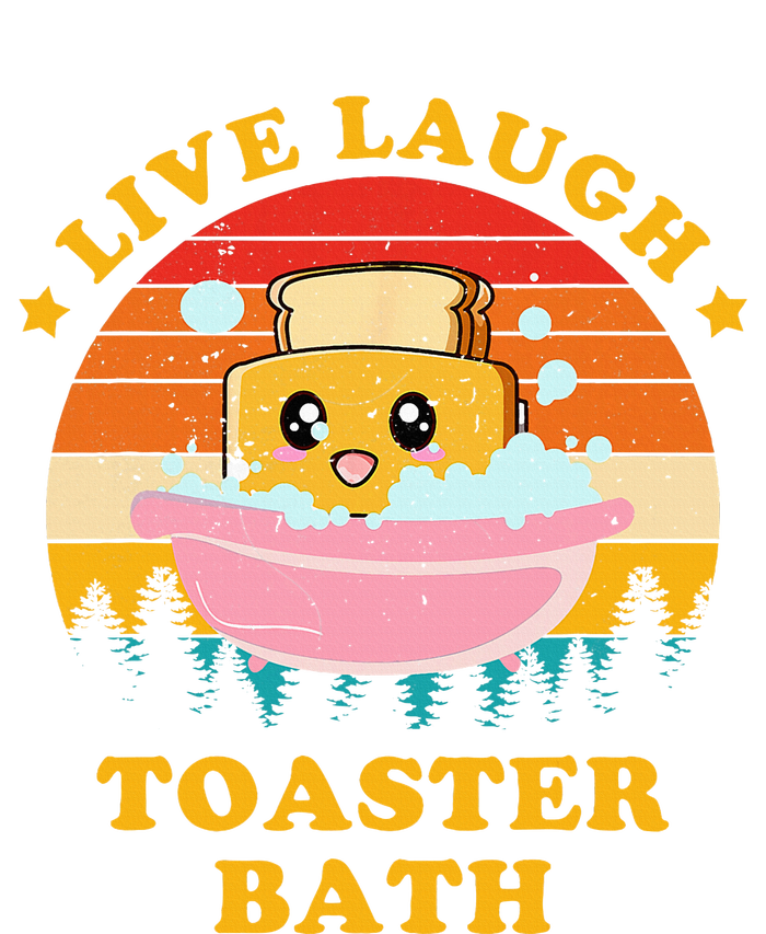 Live Laugh Toaster Bath Funny Saying Vintage Women's Long Sleeve Flannel Pajama Set 