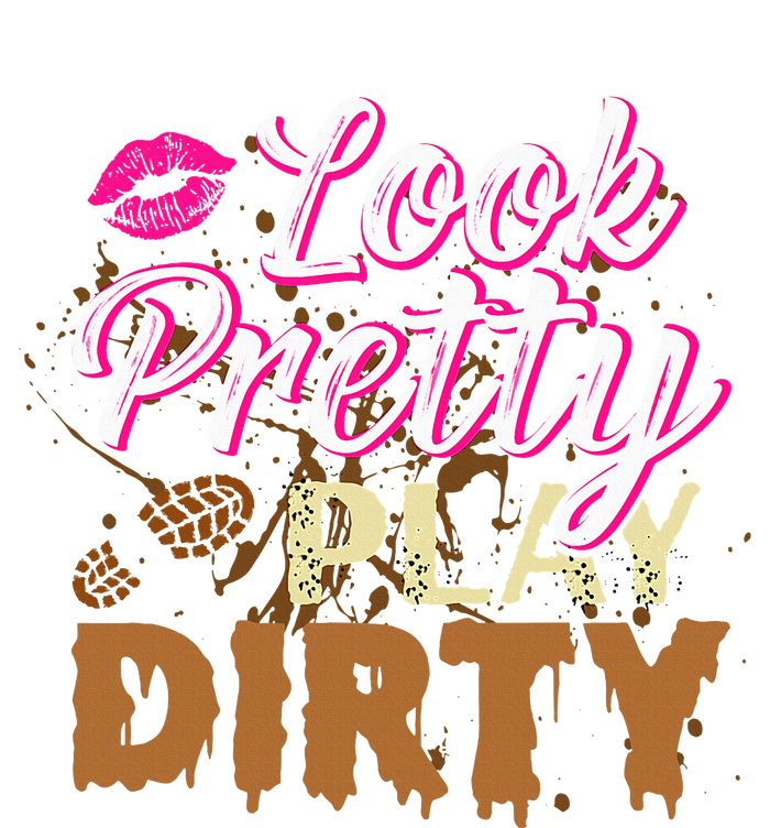 Look Pretty Play Dirty Mud Run Outfit For Mud Run Team Women's Knotted Racerback Tank