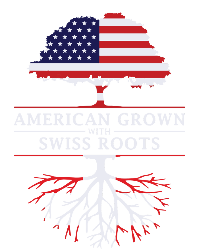 American Grown With Swiss Roots Switzerlan V-Neck T-Shirt