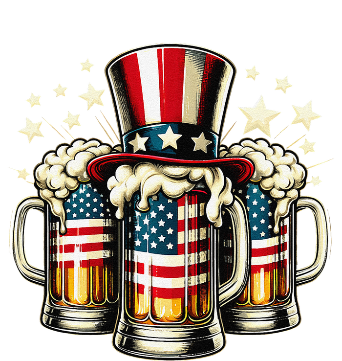 Beer American Flag Usa 4th Of July Party Drinking Gift T-Shirt