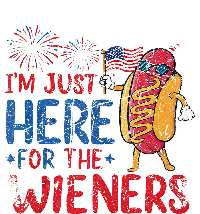 Funny Hot Dog IM Just Here For The Wieners 4th Of July Gift T-Shirt