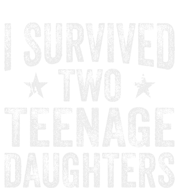 I Survived Two Teenage Daughters Teenager Funny Dad Mom Mesh Reversible Basketball Jersey Tank