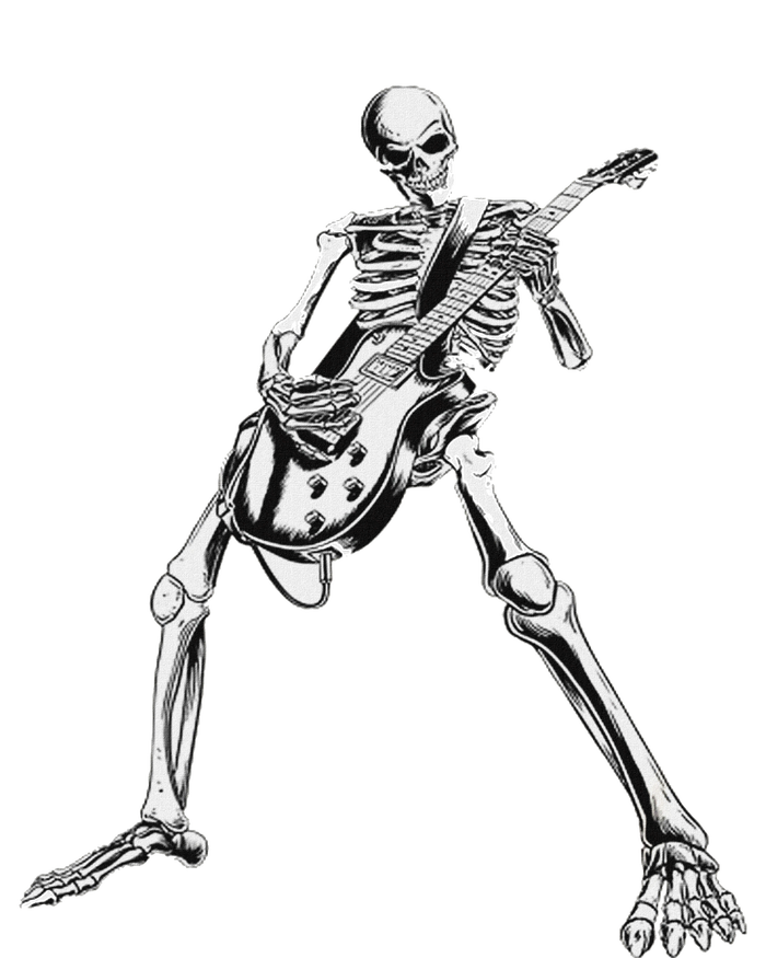 Eagerlys Guitar Skull Skeleton Playing Guitar T-Shirt