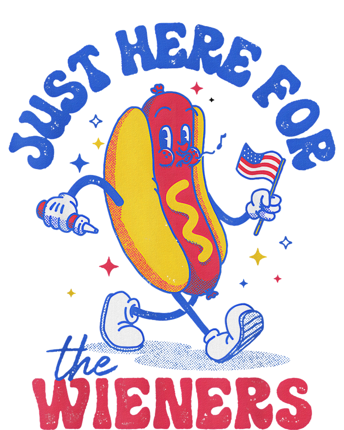 Hot Dog IM Just Here For The Wieners Funny Fourth Of July T-Shirt