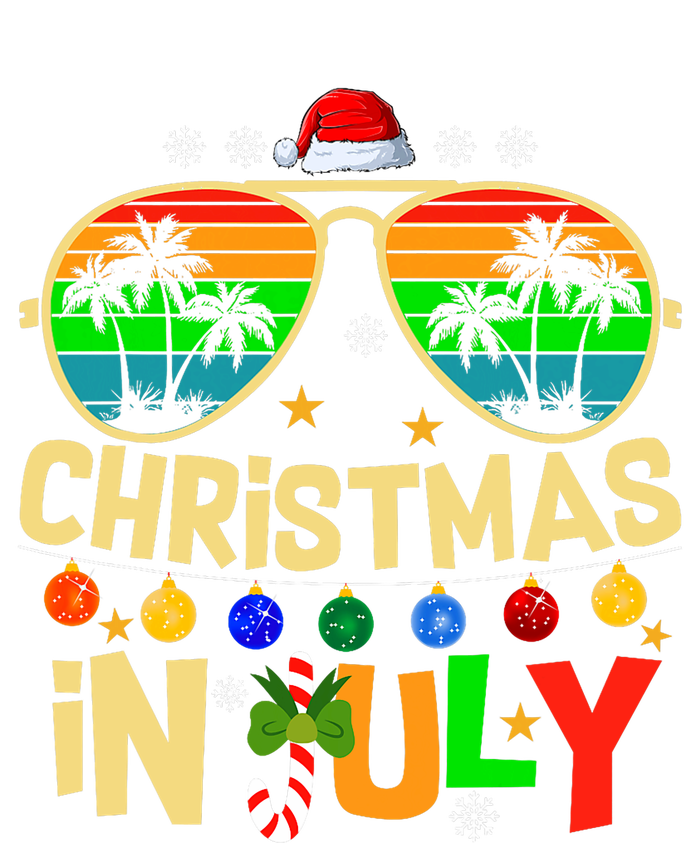 Santa Claus Sunglasses Beach Christmas In July 7-Panel Snapback Hat