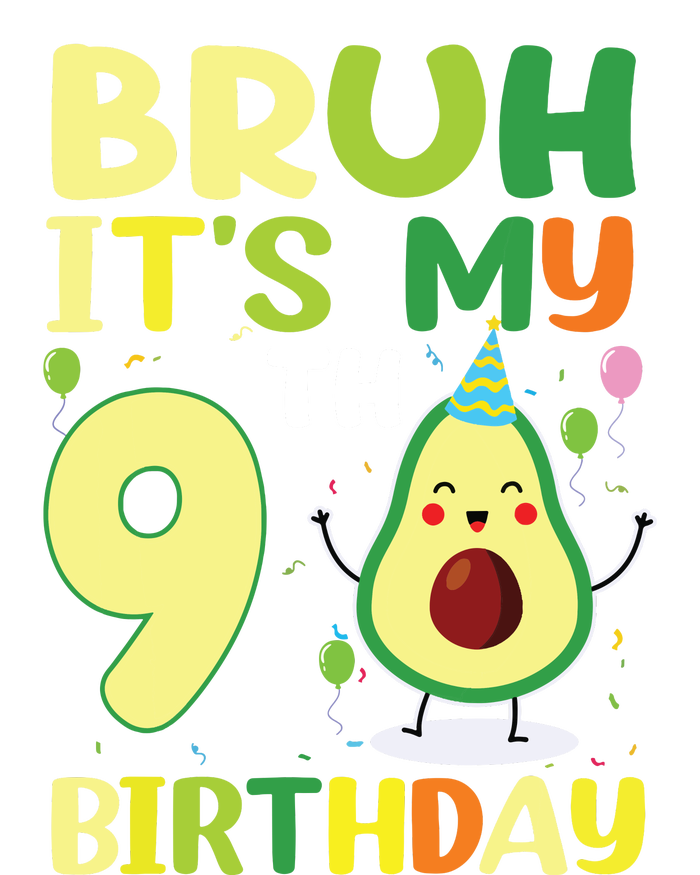 Bruh Its My 9th Birthday Avocado 9 Year Old Party Mesh Reversible Basketball Jersey Tank