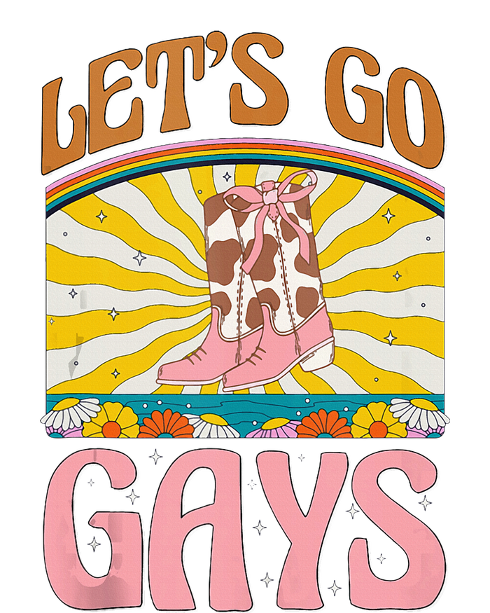 LetS Go Gays Rights Cowboy Boot Groovy Retro Lgbtq T-Shirt