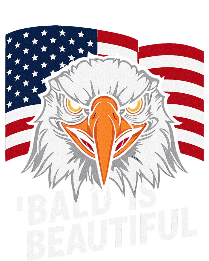 Funny Bald Is Beautiful Independence Day 4th July Eagle Gift Drawstring Bag