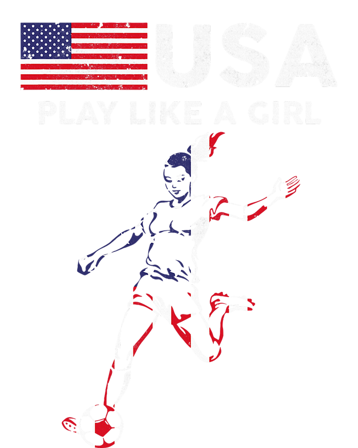 Usa Play Like A Girl Soccer Football Usa Flag USA-Made Doggie Bandana