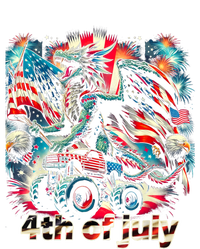 4th Of July Dragon Monster Truck Bald Eagle American Flag 7-Panel Snapback Hat