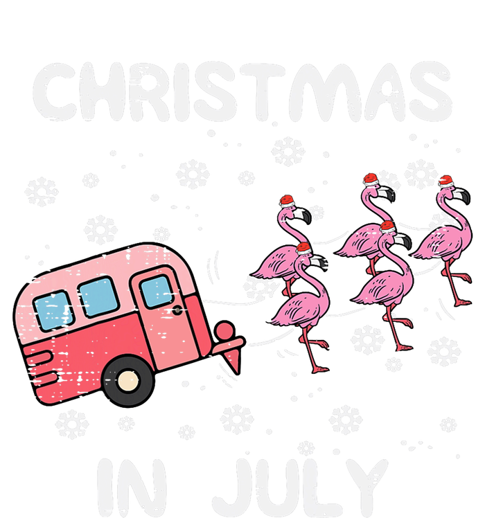 Christmas In July Flamingo Trailer Summer Xmas Camp Camper T-Shirt